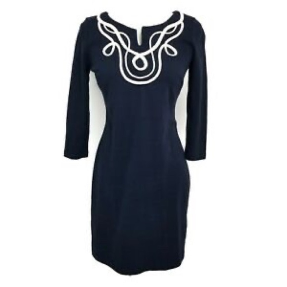 Talbots Small Petite Nautical Shift Dress Blue